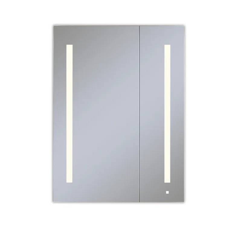 Robern AC3040D4P2LAW AiO Recessed Frameless Medicine Cabinet with 3 Adjustable Shelves and LED Lighting
