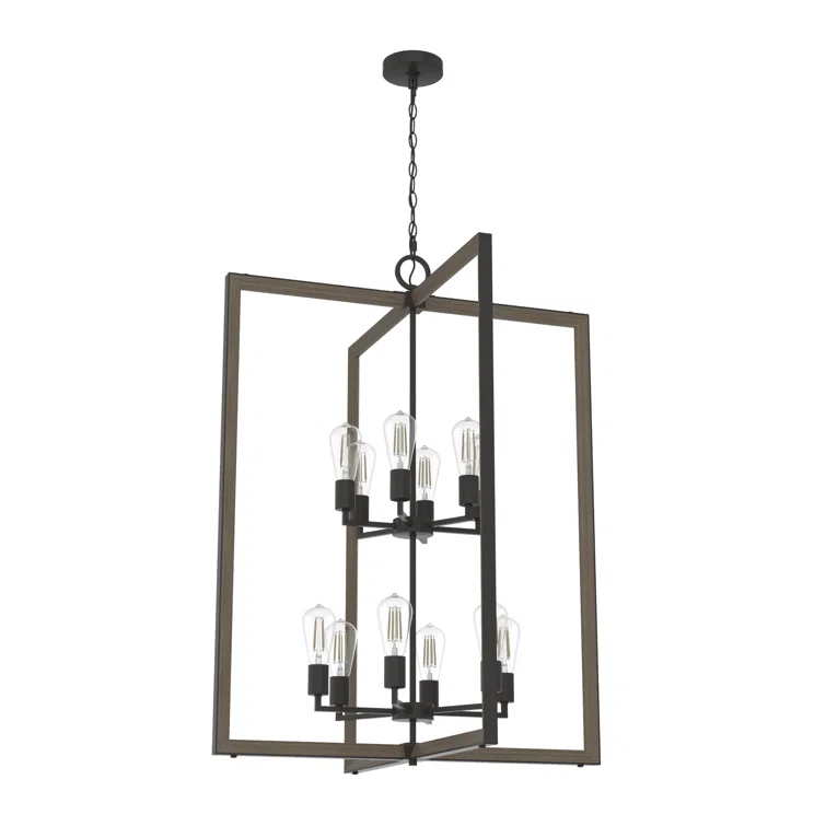 Woodburn 12 Light 30.5 Inch Foyer Pendant Ceiling Light Fixture