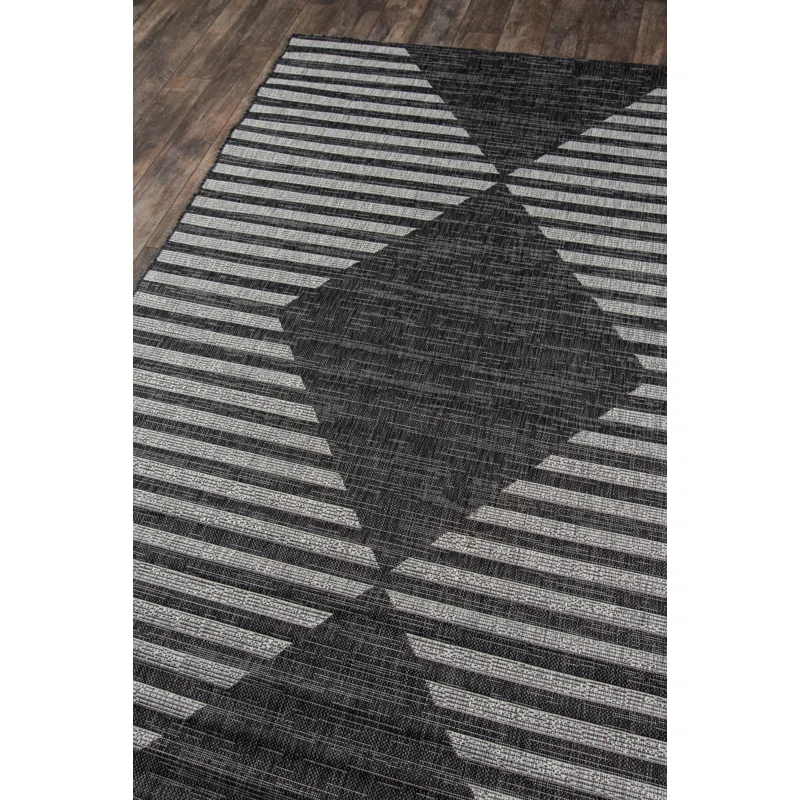 Momeni Villa Monaco Charcoal/White Indoor/Outdoor Rug