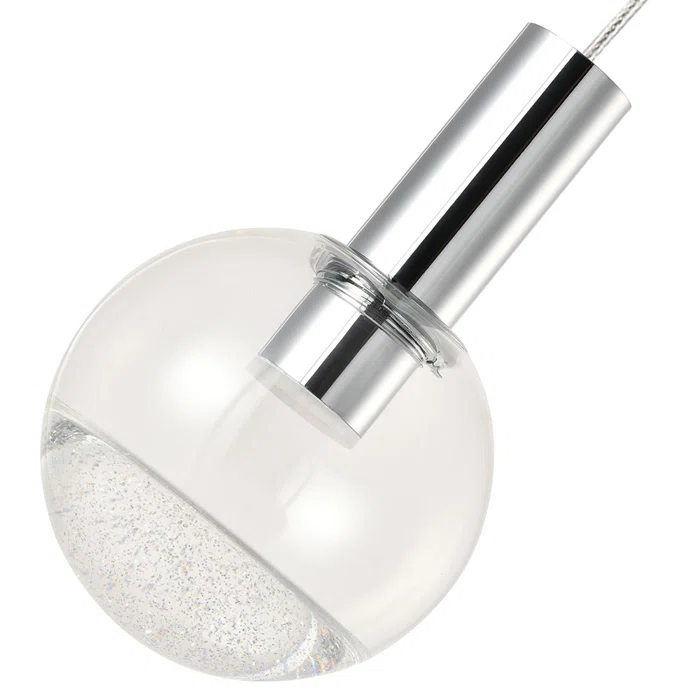 Sienna 5-in Integrated LED Height Adjustable ETL Certified Pendant Light with Globe Shade