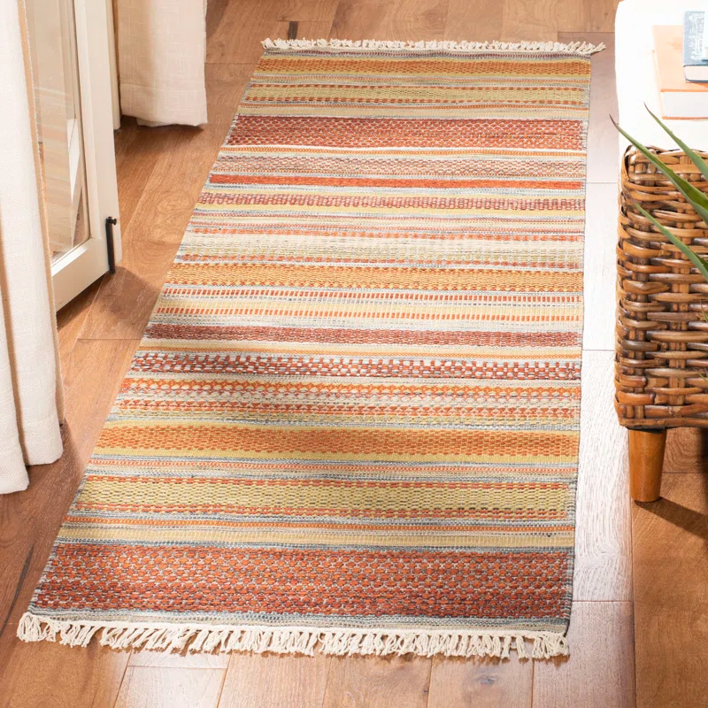 Dakota Fields Basler Kilim Hand Woven 80% Wool And 20% Cotton Striped Rug