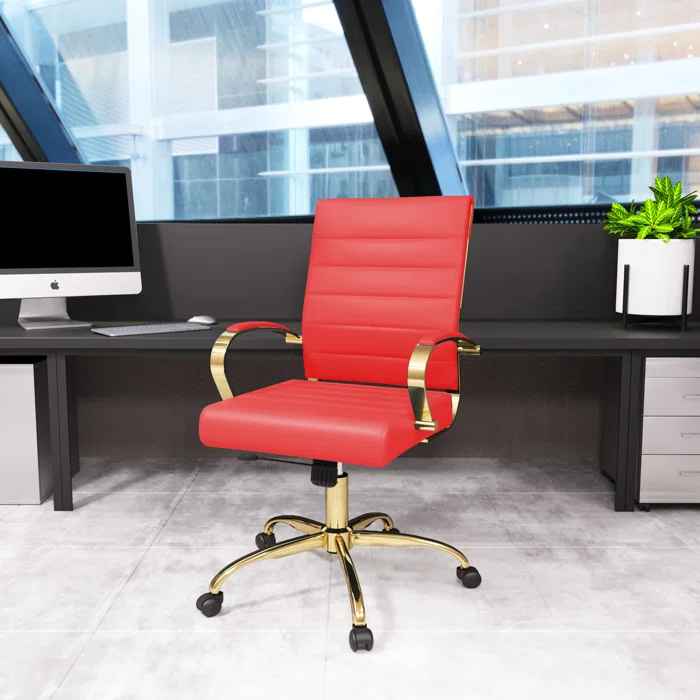 Everly Quinn Naudain Leather Office Conference Chair Modern Executive Meeting Room Chairs