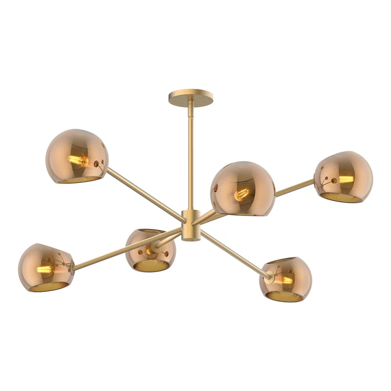 Willow 6 Light Metal Sputnik Chandelier