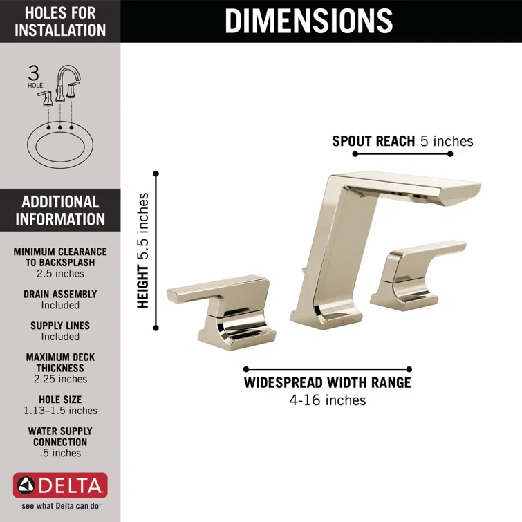 Pivotal Widespread Bathroom Faucet with Drain Assembly