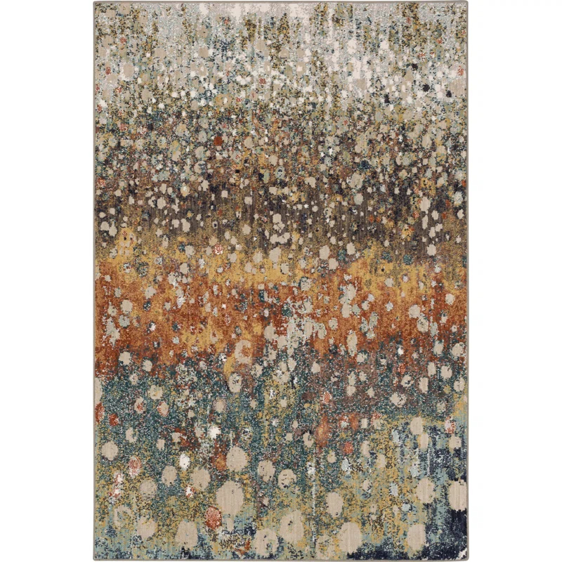 Karastan Torrent Abstract Rose Gold/Gray Area Rug