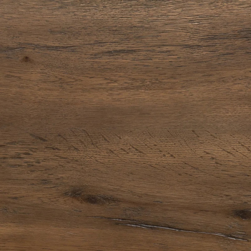 Rustic Fawn Double-Drawer Oak Veneer Console Table