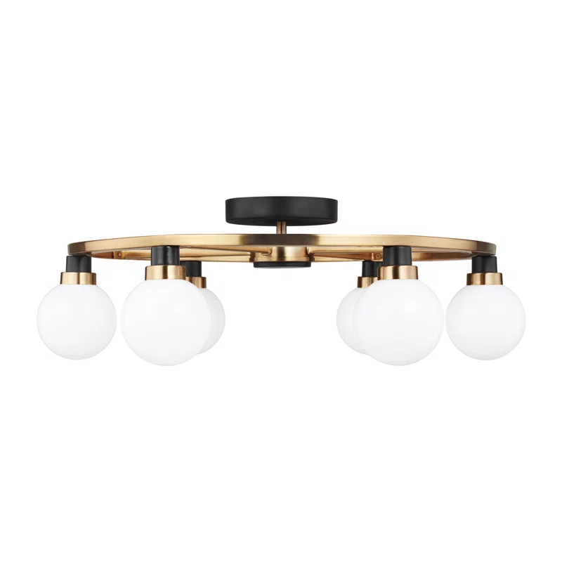 Andrea 6 Light Glass Semi Flush Mount