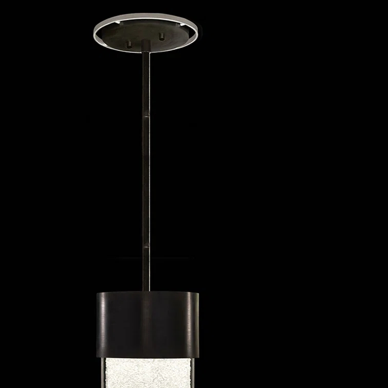 Bond Black/Silver LED Glass Island Pendant with Clear Detail