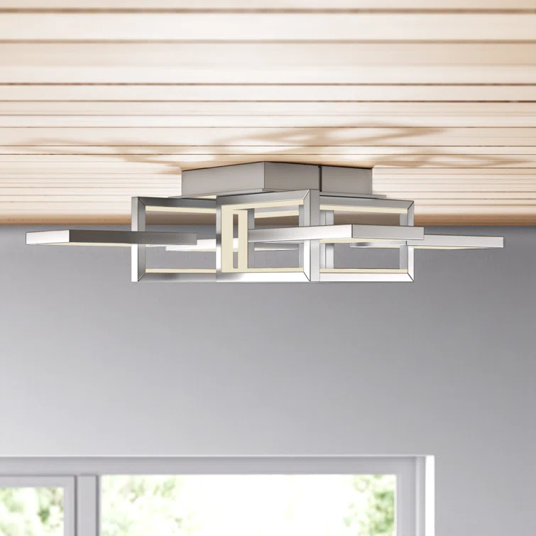 Sataria 8 - Light 29.25" Unique/Statement Geometric LED Flush Mount