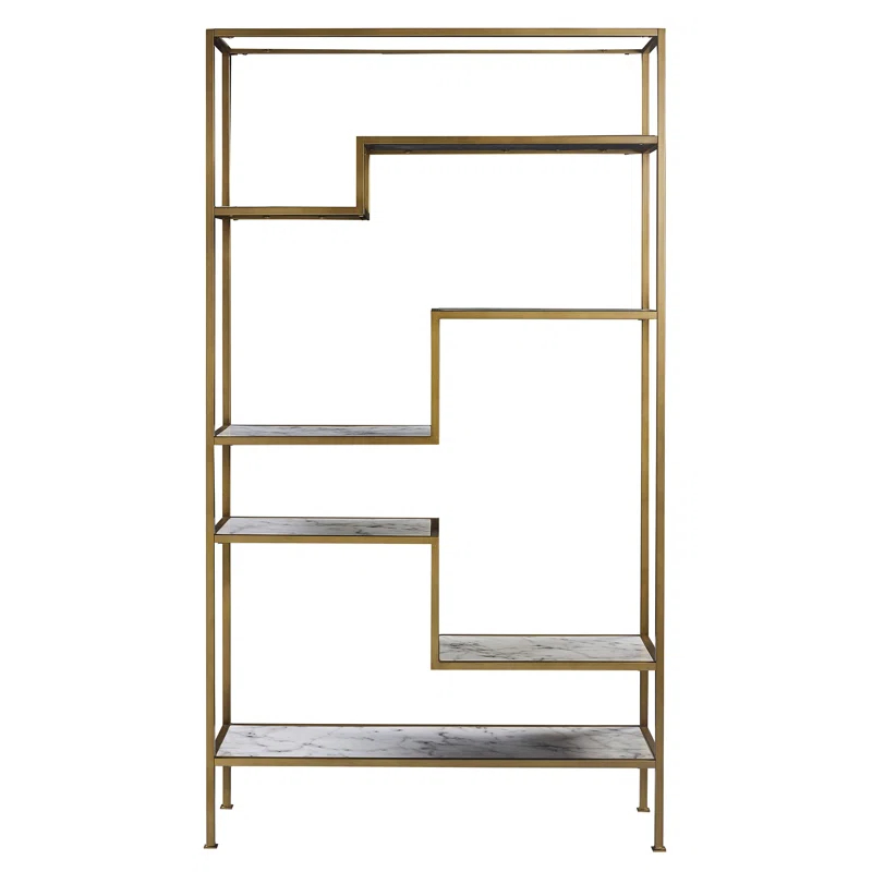 Mercer41 Carbone Marble-Look 5-Tier Display Bookcase Shelf