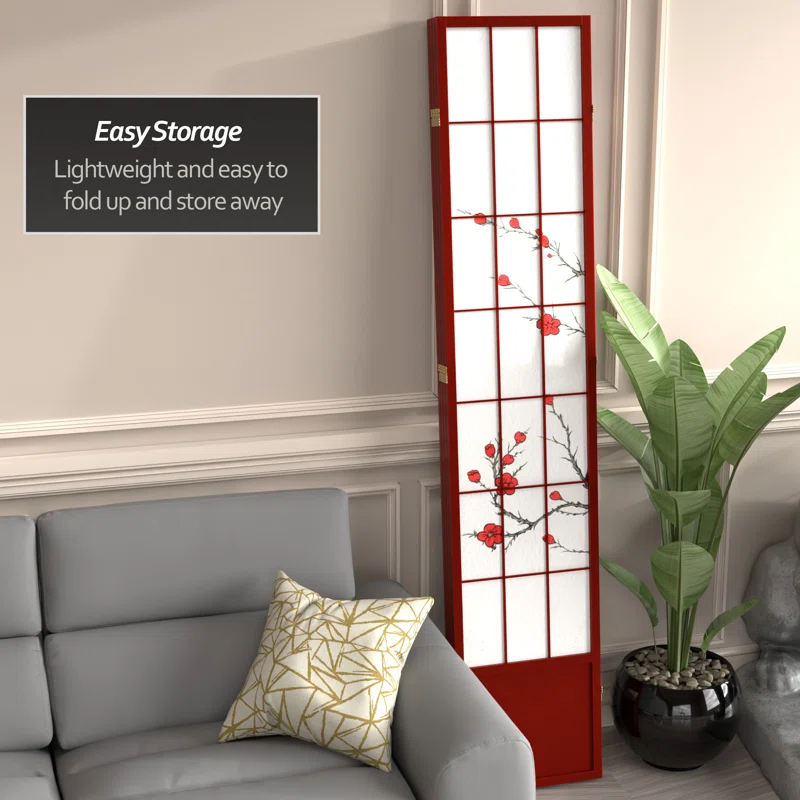 83.5" Cherry Blossom Shoji Room Divider