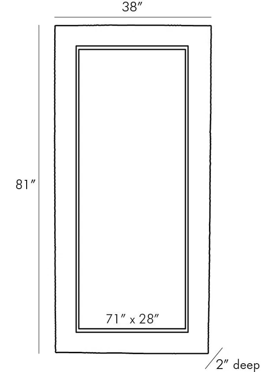 Marsh Serene Full-Length Grooved Wood Rectangular Mirror