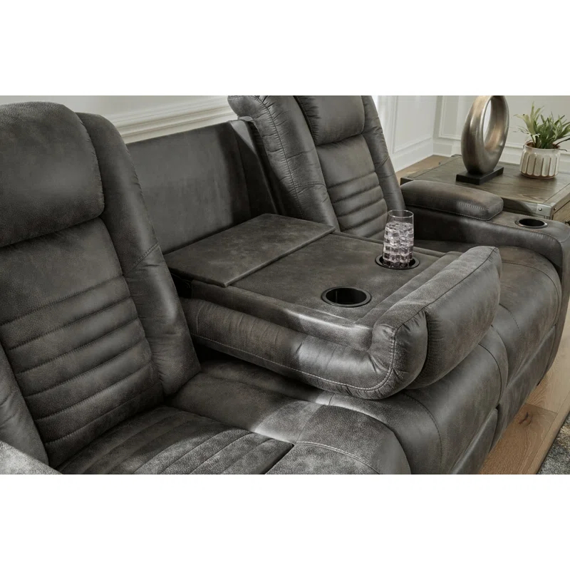 Soundcheck 83" Faux Leather Square Arm Reclining Sofa