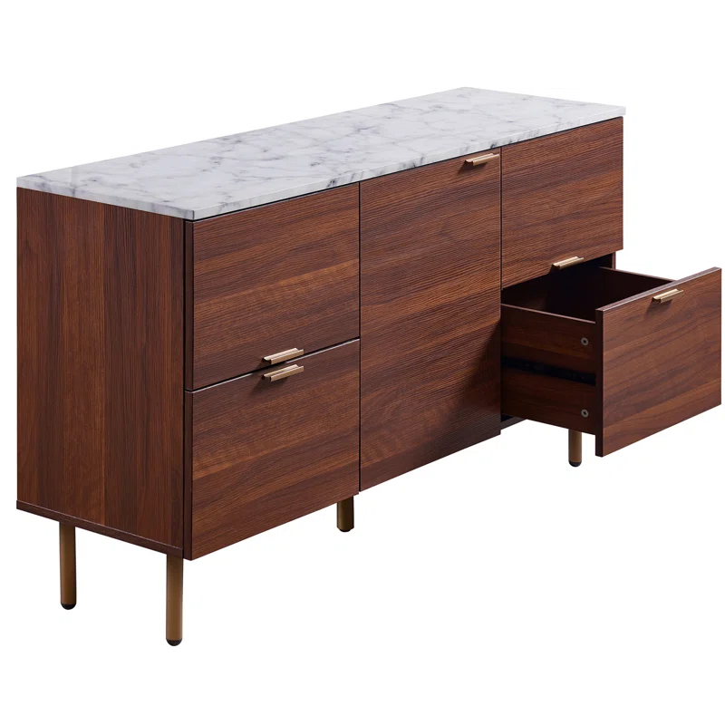 Pinecone 48" Storage Cabinet Sideboard with Marble Effect