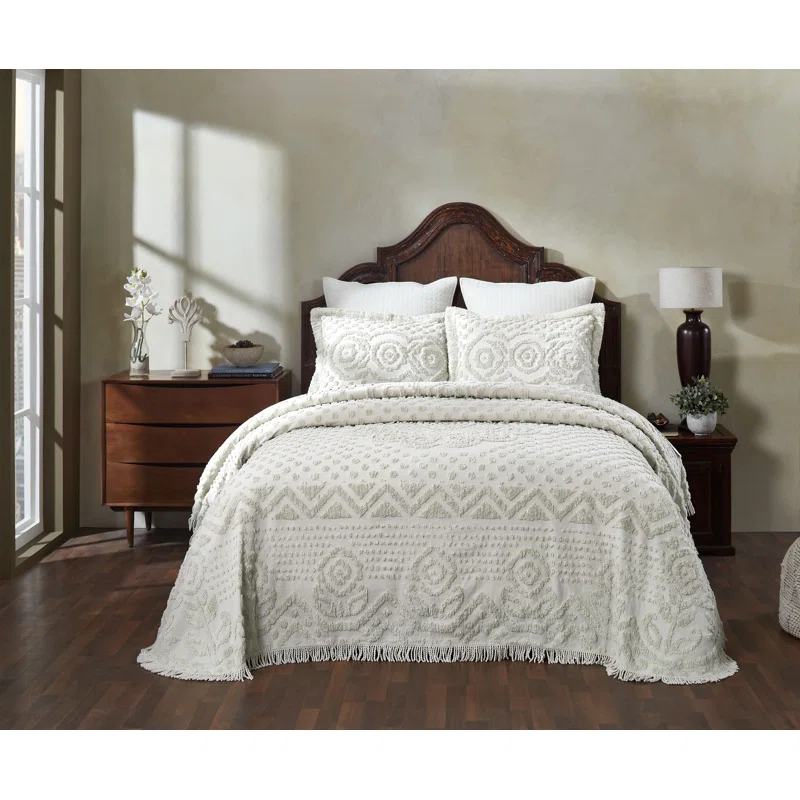 Heirloom Collection Machine Washable 100% Cotton Coverlet/ Chenille Bedding