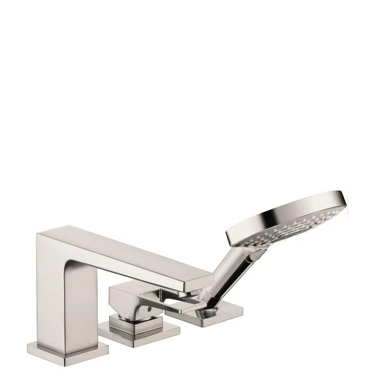 Metropol Single Handle Deck Mounted Roman Tub Faucet Trim with Diverter and Handshower