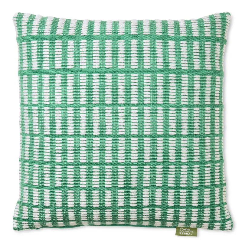 TOWN & COUNTRY TERRA Alara Solid Border Indoor Outdoor Decorative Pillow 20"x20"