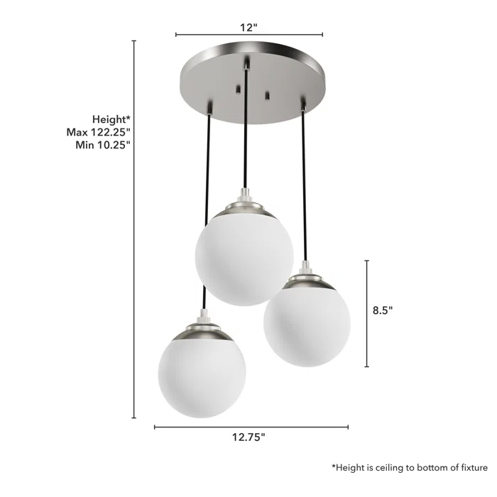 Hunter Fan Hepburn 3 - Light Cluster Globe Pendant