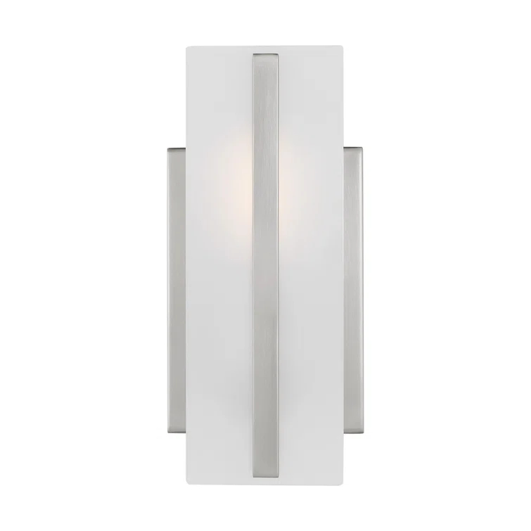 Elegant Brushed Nickel Vanity Sconce with Satin Etched Glass
