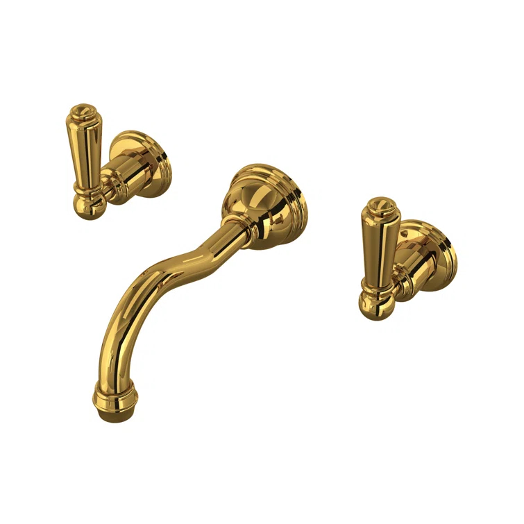 Edwardian Wall Mount Lavatory Faucet Trim With Column Spout