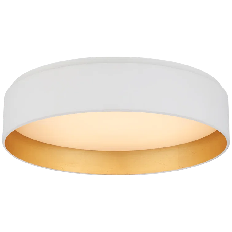 Luxe Matte White Disc 11" LED Flush Mount with White Glass