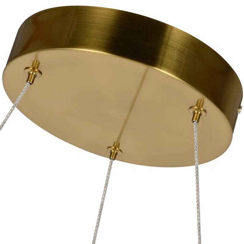 Milano 33-In Ring 8-Light Height Adjustable ETL Certified Integrated LED Circular Chandelier