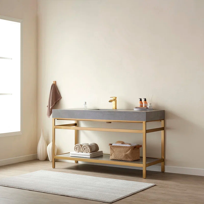Vinnova 60'' Single Bathroom Vanity with Stone Top