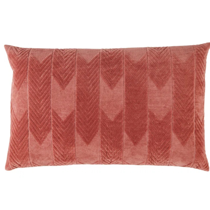 Floretta Embroidered Cotton Lumbar Throw Pillow