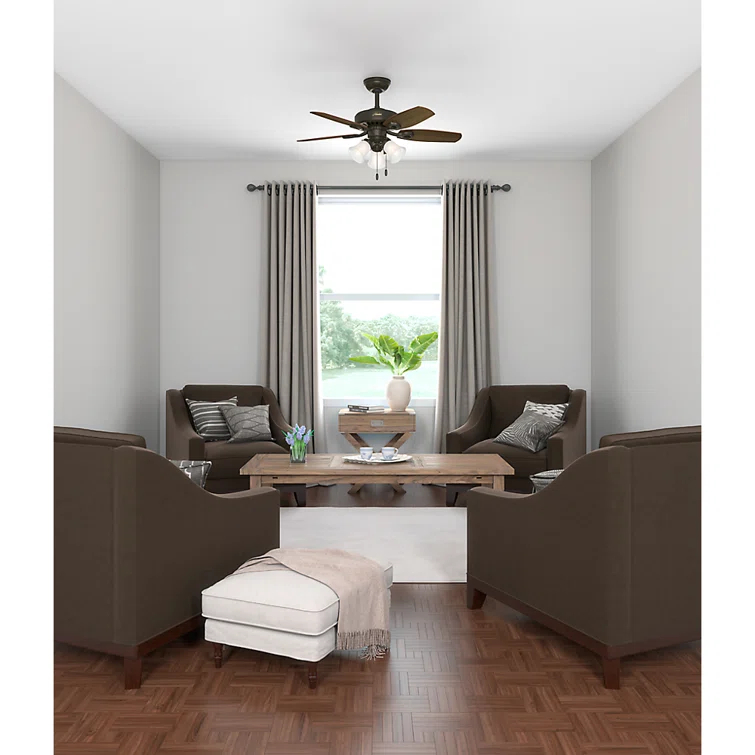 42" Builder 5 - Blade Standard Ceiling Fan with Pull Chain and Light Kit Included