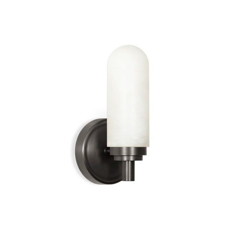 Parisian Bistro Inspired Alabaster Globe Bronze Sconce