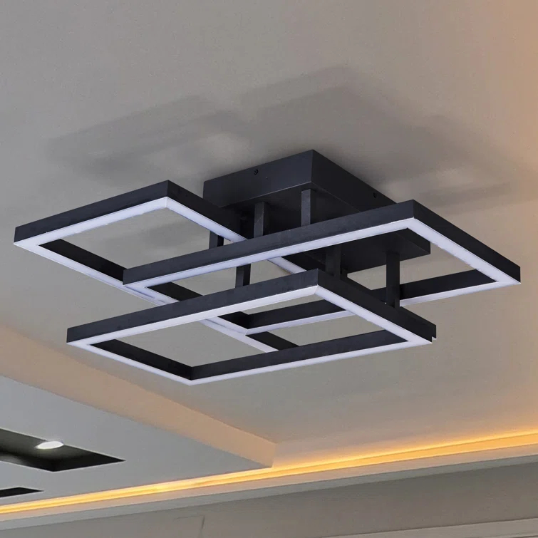 Radium 28-in Integrated LED Rectangular ETL Certified Semi Flush Ceiling Light