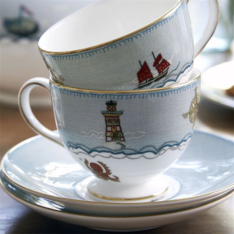Wedgwood Kit Kemp Sailors Farewell Teacup & Saucer Set