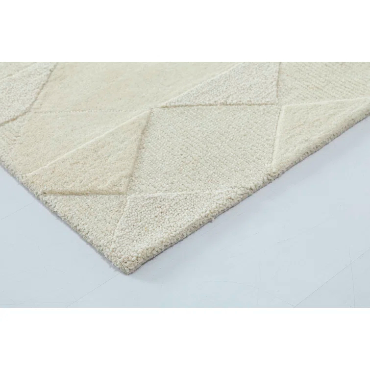 NuStory Essential Ridge 5' x 8' Hand-Tufted Wool Area Rug in Ivory