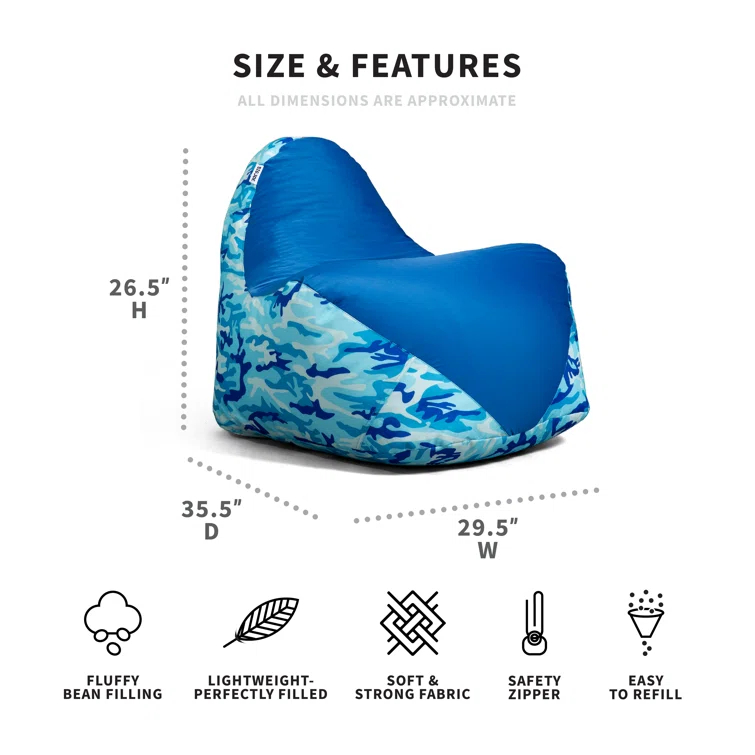 Big Joe Warp Soft Spandex Gaming Bean Bag Chair