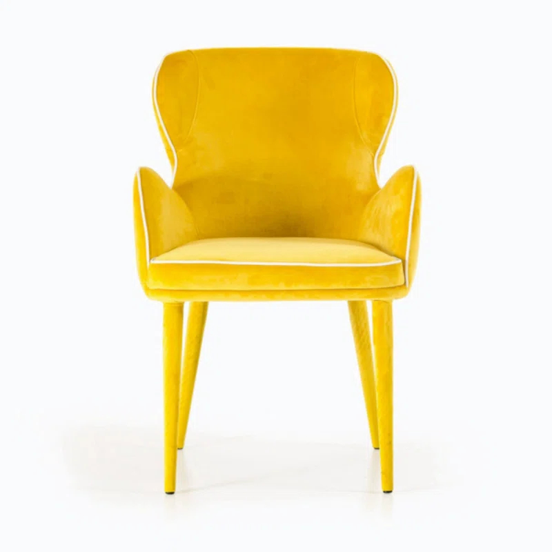 Fabric+Metal Upholstered Armchair
