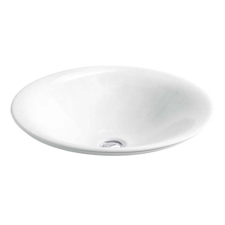 KOHLER Sartorial Herringbone Carillon ARTIST EDITIONS Round Wading Pool Bathroom Sink