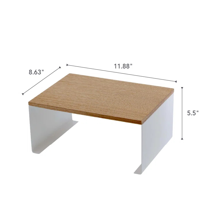 Tosca Yamazaki Home Wood-Top Stackable Kitchen Rack, Modern Counter Shelf Organizer