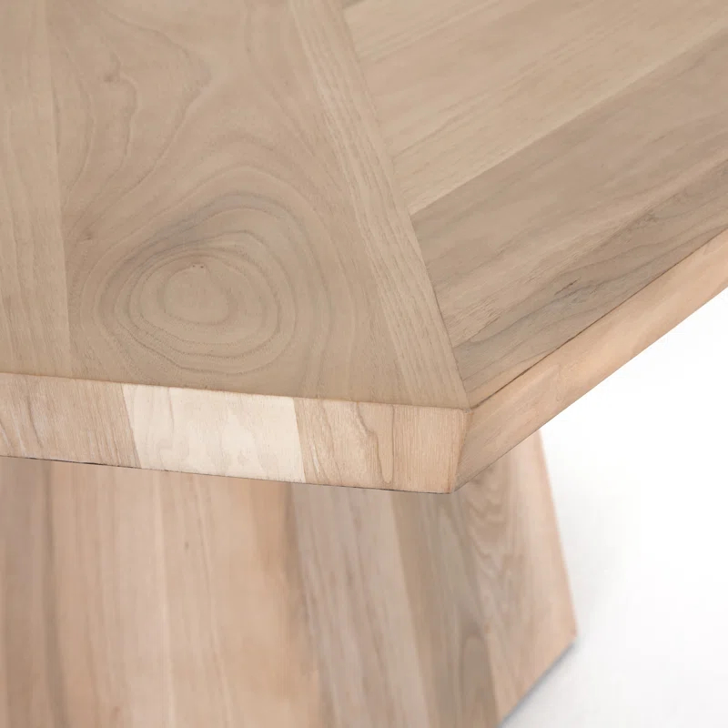 Casual Round Walnut Wood Dining Table for Six