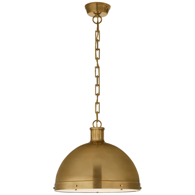 Hand-Rubbed Antique Brass Dome Pendant Light