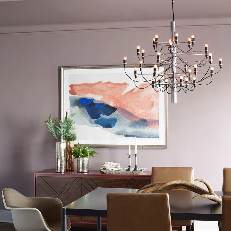 Sarfatti 2097 Contemporary Chrome 50-Light Chandelier