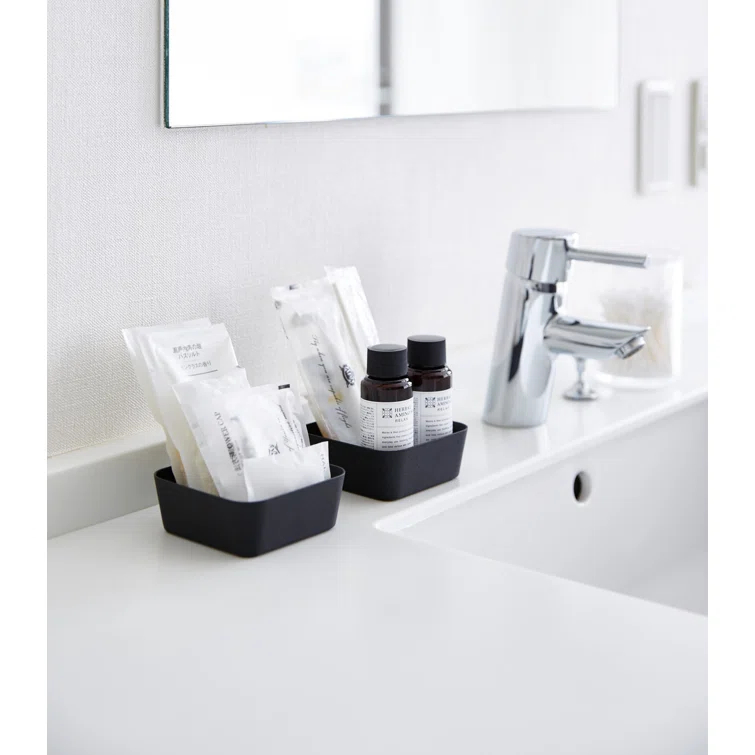 Yamazaki Home Space Saving Vanity Tray, Square, Steel, Small