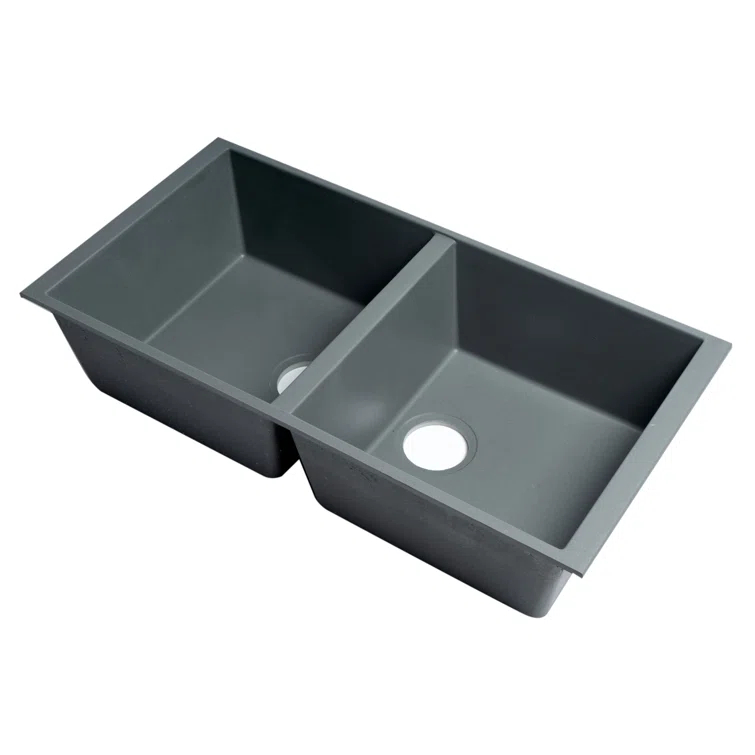 Alfi Brand AB3420UM-T 33.88'' L Undermount Double Bowl Granite Kitchen Sink