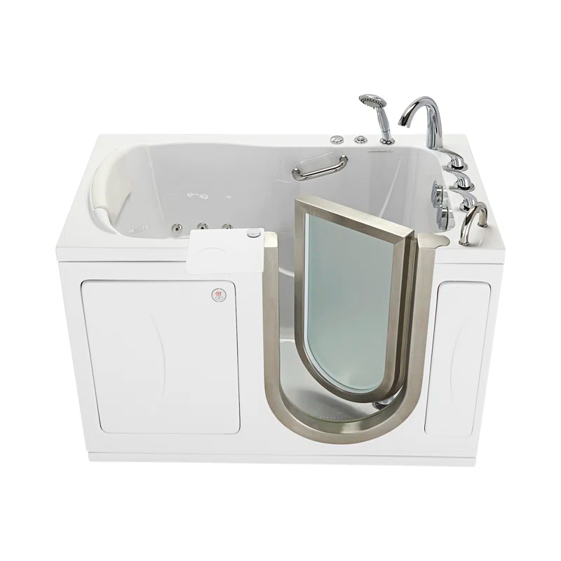 Royal 32"x52" Acrylic Hydro Massage Walk-In Bathtub, Heated Seat, Fast Fill Faucet, 2" Dual Drain