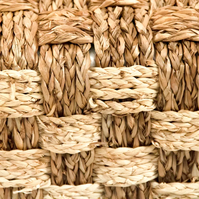 Zentique  Hand Woven Seagrass Corn Husk Leaf Pouf