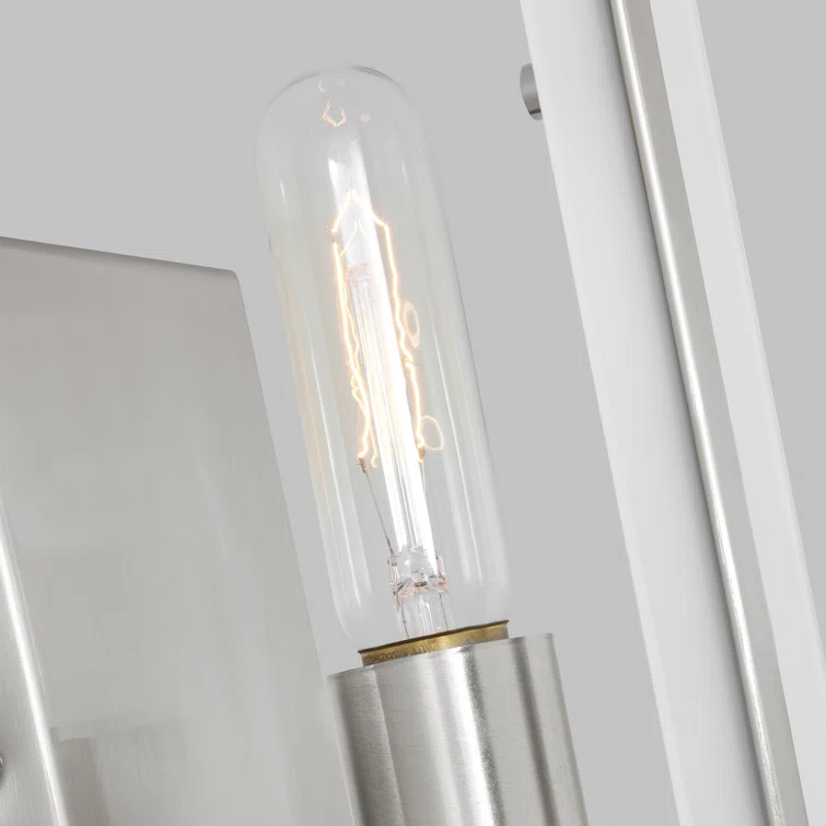 Elegant Brushed Nickel Vanity Sconce with Satin Etched Glass