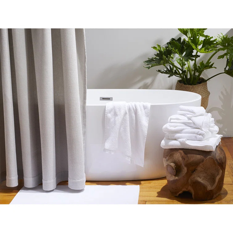 Coyuchi Natural 100% Cotton Ribbed Bath Towel
