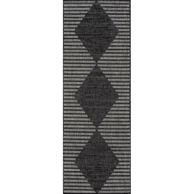 Momeni Villa Monaco Charcoal/White Indoor/Outdoor Rug