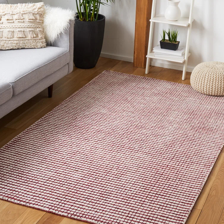 Abstract Hand Tufted Wool Checkered Rug