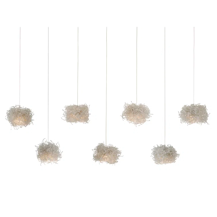 Elysian Silver Glass Bead 7-Light LED Island Pendant