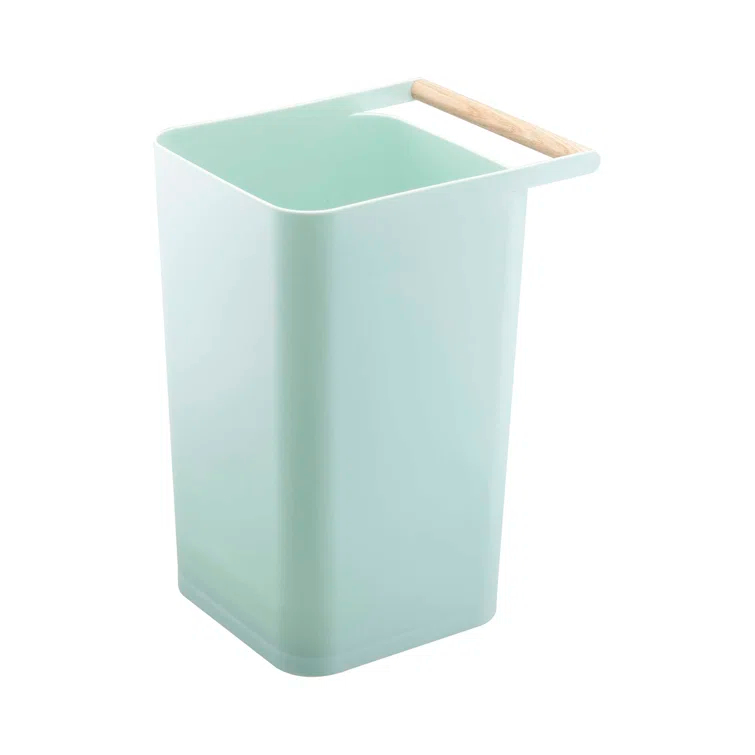 Como Yamazaki Home Slim Square Trash Can Garbage Waste Basket For Bathroom or Kitchen, 2.5 gallons